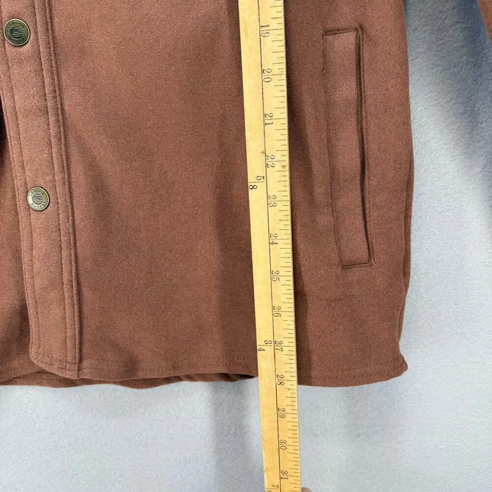 Laguna Shirt Jacket Men's M Brown Snap Front Shacket Fleece Outerwear Preppy - Picture 10 of 11